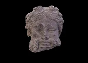 Silenus: Sculpted head, Archaeological Museum, Rhodes, Greece