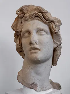 Helios: Sculpted head, Archaeological Museum, Rhodes, Greece