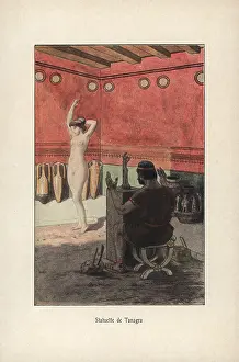 Felicien: Sculptor making a statuette of a naked dancer