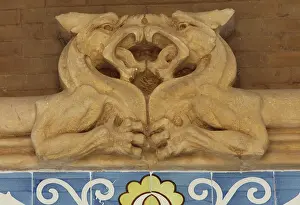 Tilework: Sculptural detail, Administration Pavilion, Hospital