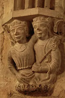 1137: Sculptural detail, Crypt, Bourges Cathedral, Bourges