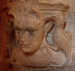 Tempting: Sculptural detail, Crypt, Bourges Cathedral, Bourges
