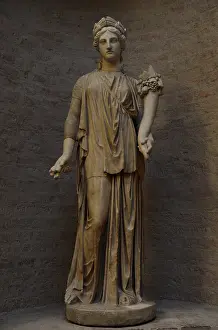Torso: Sculpture. The ancient torso (Artemis statue). Was restored