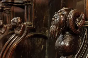 Armrest: Sculpture, Choir Stall, Cathedral Saint-Samson