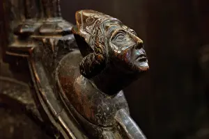 Armrest: Sculpture, Choir Stall, Cathedral Saint-Samson