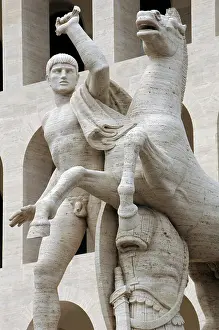 Fascist: Sculpture of one of the Dioscuri by Morbiducci (1889-1963)