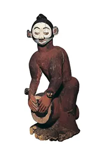 Afrique: Sculpture with drum. Art of the Yaka people (Congo)