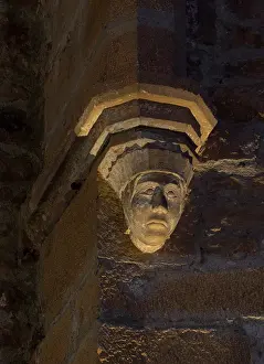 Corbel: Sculpture, Eglise Saint-Mathieu, Oingt, Beaujolais, France