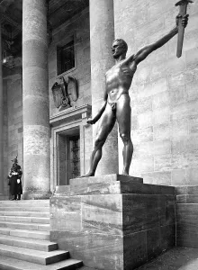 Adorned: The sculpture The Party by Arno Breker in the courtyard of