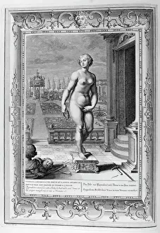 Represented: The sculpture of Pygmalion. Engraved illustration