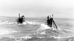 Scuttled: A scuttled German warship, Scapa Flow, Orkney, June 1919