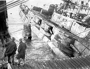 Scuttled: The scuttled Hindenburg is raised in Scapa Flow