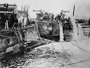 Scuttled: The scuttled Hindenburg is raised in Scapa Flow