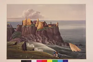 1828: S.E. view of Dunluce Castle from the Rockheads