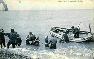 Etretat: Sea Bathing, Etretat, Normandy