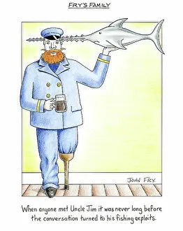 Anyone: Sea Captain with pint of beer and Swordfish