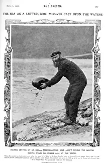Kilda: The sea as a letter box, posting letters in St Kilda