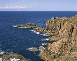 Craggy: Sea and rocks at Land's End, Cornwall