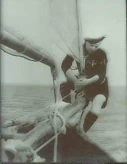 Boom: Sea Scout sitting on boom of sail