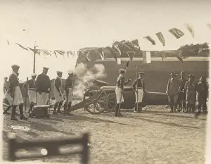 Dusty: Sea Scouts demonstrating with cannons, Gibraltar