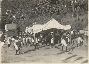 Bunting: Sea Scouts preparing for an activity, Gibraltar