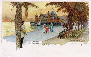 Alpes Maritimes: Seafront at Nice with view of the Palais de la Jetee
