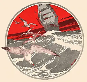 Seagulls: Seagulls and Clipper Ship