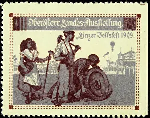 Linz: Sealing stamp Upper Austrian exhibition 1909