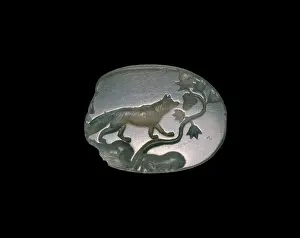 Chalcedony: Sealstone: fox and grapes