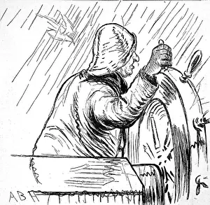 Souwester: Seaman at the Ships Wheel, Atlantic, 1870