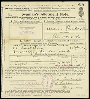 Allotment: SEAMAN'S ALLOTMENT NOTE