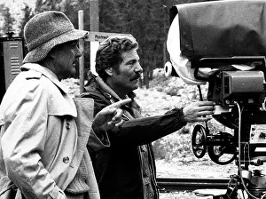Engadine: Sean Connery with camerman, filming in Switzerland