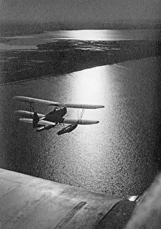 Floats: Seaplane before takeoff, 1935