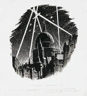Explosions: Searchlights over St Pauls Cathedral