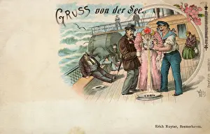 Seasickness: Seasickness - Satirical Greetings Postcard