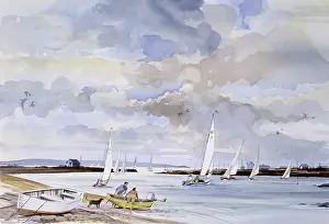 Breezy: Seaside boating scene