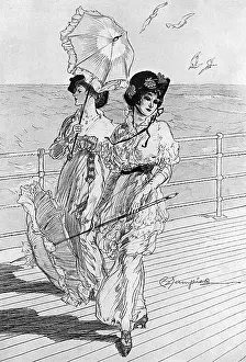 Promenading: At the Seaside by Edmund Blampied