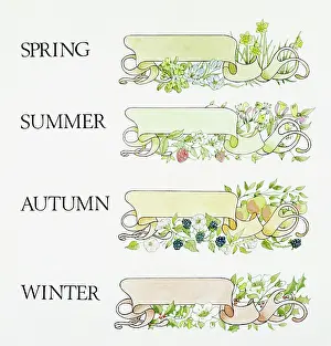 Scrollwork: Seasonal labels