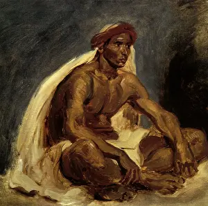 Drapery: Seated Arab, by Delacroix