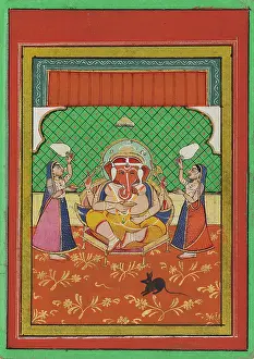 Ganesh: Seated Ganesa with attendants