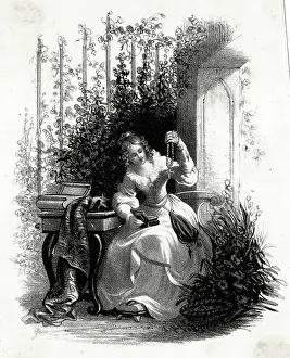 Inspecting: Seated lady holding up a crucifix