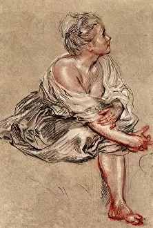 Watteau: Seated Woman, by Watteau