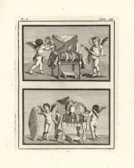 Genii: Two seats for Venus and Mars found in Resina in 1748