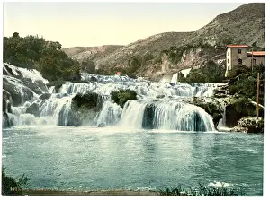 Sebenico: Sebenico, lower falls of the Kerka, Dalmatia, Austro-Hungary