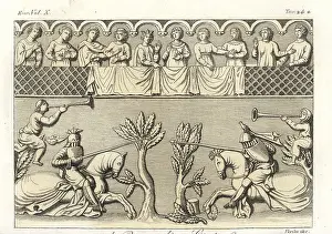 Verico: Second bas-relief of a 12th century sarcophagus