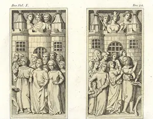 Verico: Second bas-relief of a 12th century sarcophagus
