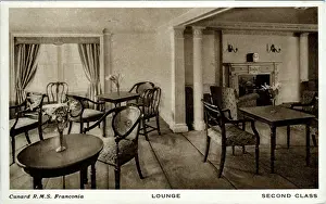 Cunard: Second Class Lounge, Cunard RMS Franconia
