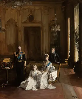 Lavery: Second Study for King, Queen, Prince of Wales, Princess Mary