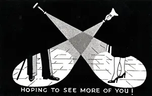 World War Two: Second World War - Blackout cartoon postcard