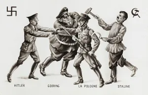 Squabbling: Second World War cartoon -- ownership of Poland